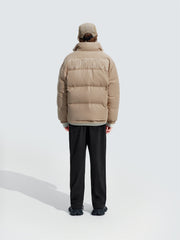 Men's Embroidered Textured Puffer Jacket