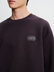 Men's Embossed Embroidery Pullover Sweatshirt
