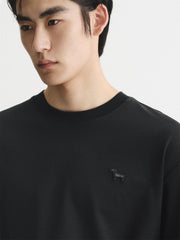 Men's Basic T-Shirt with Dog 3D Embroidery