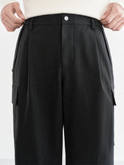 Men's Dark Gray Straight-Leg Cargo Pants