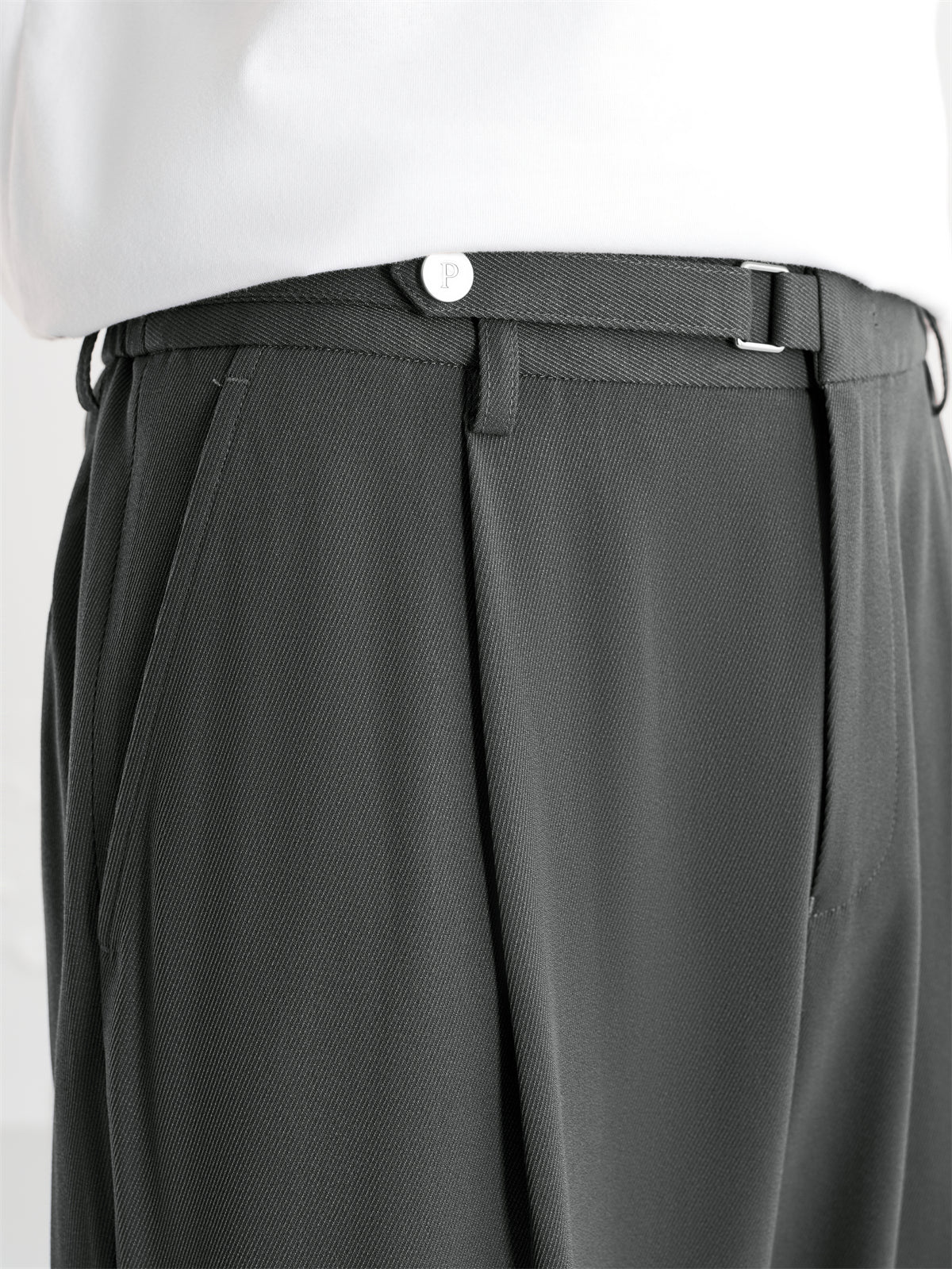 Men's Draped Wide-Leg Trousers