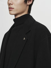 Men's Black Wool-Blend Coat