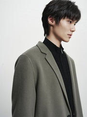 Men's Wool-Blend Notched-Lapel Coat