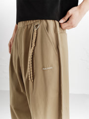 Men's Khaki Modal Wide-Leg Pants