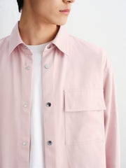 Men's Pink Letter Embroidered Shirt