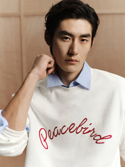 Men's Contrast Embroidered Jacquard Sweatshirt