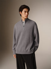 Men's Relaxed Half-Placket Knit Sweater