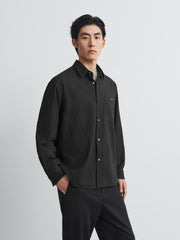 Men's Casual Bark-Textured Shirt