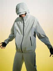 Men's Panelled Shell Jacket with Drawstring