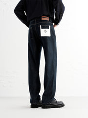 Men's Topstitched Washed Straight-Leg Jeans