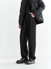 Men's Black Drawstring Elastic-Waist Jeans