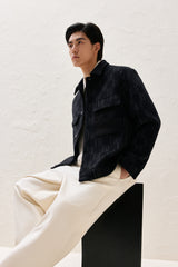 Men's Contrast Color Double-Faced Wool Jacket