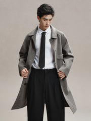 Men's Loose Fit Double-Faced Wool Coat