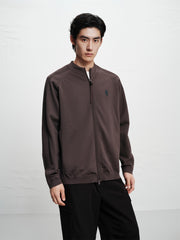 Men's Raglan-Sleeve Jacquard Zip-Up Knit Cardigan