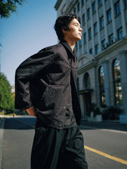 Men's Chinese-Inspired Diamond Jacquard Jacket