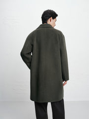 Men's Olive Double-Face Wool Coat