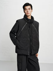 Men's Stand-Collar Zip-Detail Down Vest