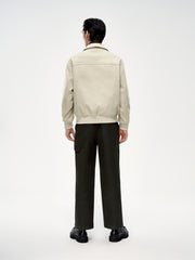 Men's Stretch Faux Suede Jacquard Jacket