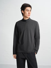 Men's Embroidered Half-Zip Fleece-Lined Sweatshirt
