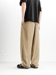 Men's Khaki Modal Wide-Leg Pants
