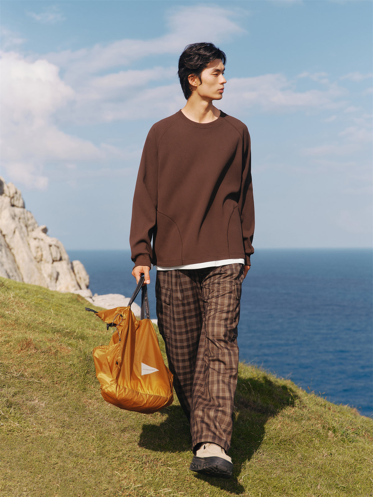 Men's Textured Waffle Knit Sweatshirt
