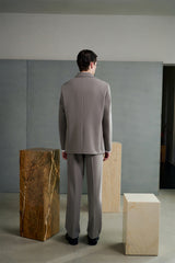 Men's Double-Breasted Jacquard Business Suit