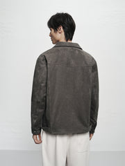 Men's Quilted Faux Suede Jacket