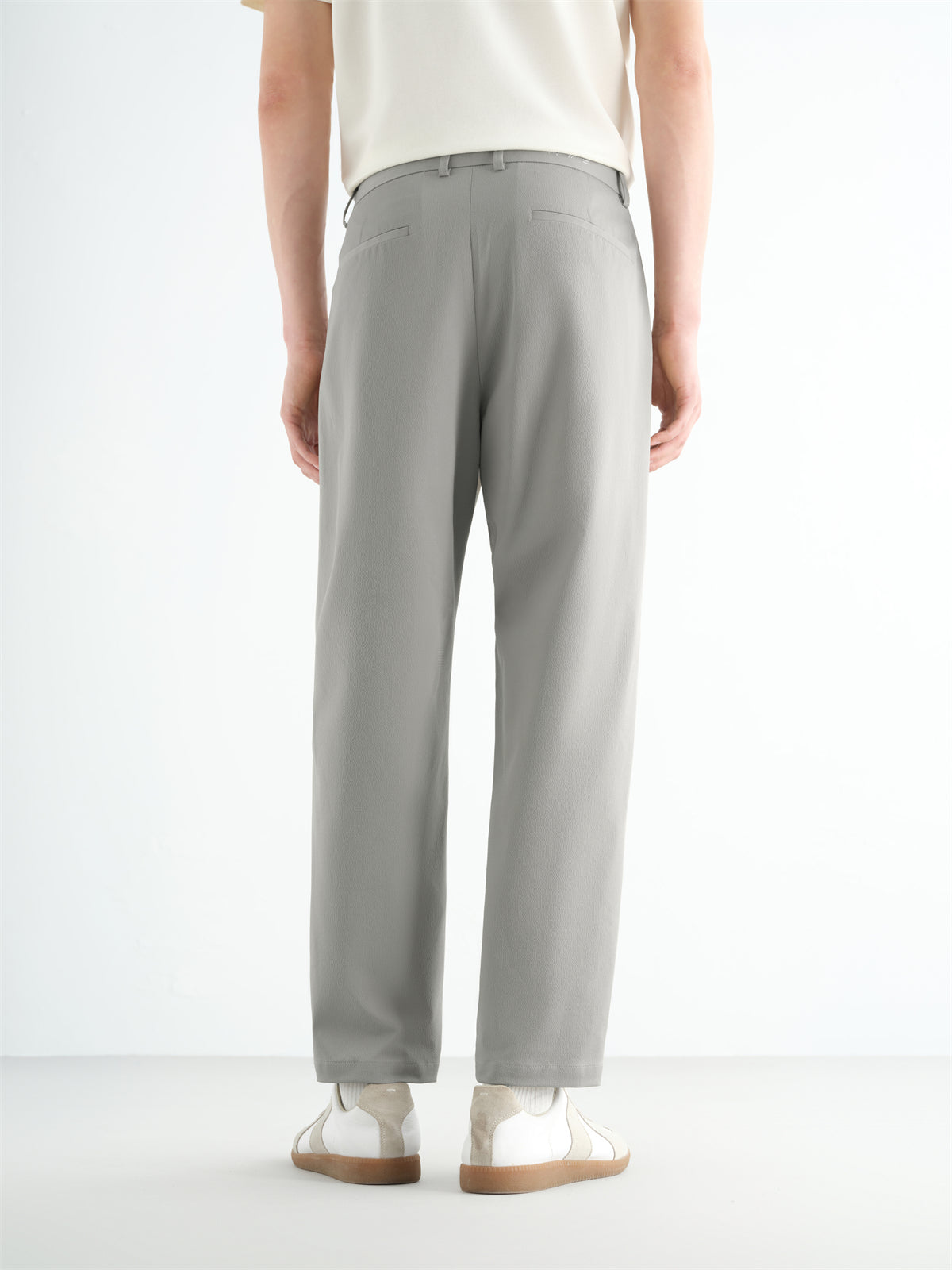 Men's Tencel Seersucker Cropped Tapered Pants