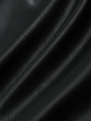 Men's Contrast-Stitch PU Leather Jacket