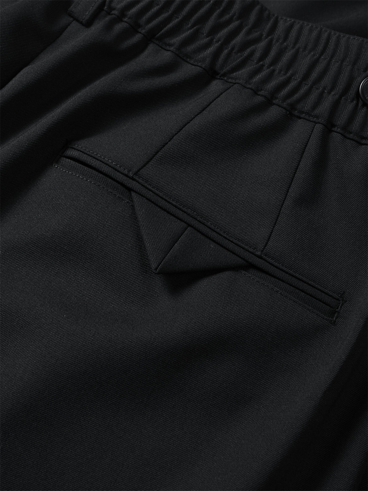 Men's Black Wool-Blend Tapered Pants