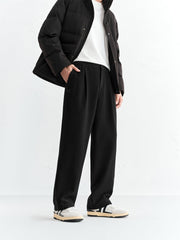 Men's Black Twill Jacquard Breathable Sweatshirt