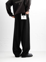 Men's Wide-Leg Jeans with Vintage Faux Leather Patch