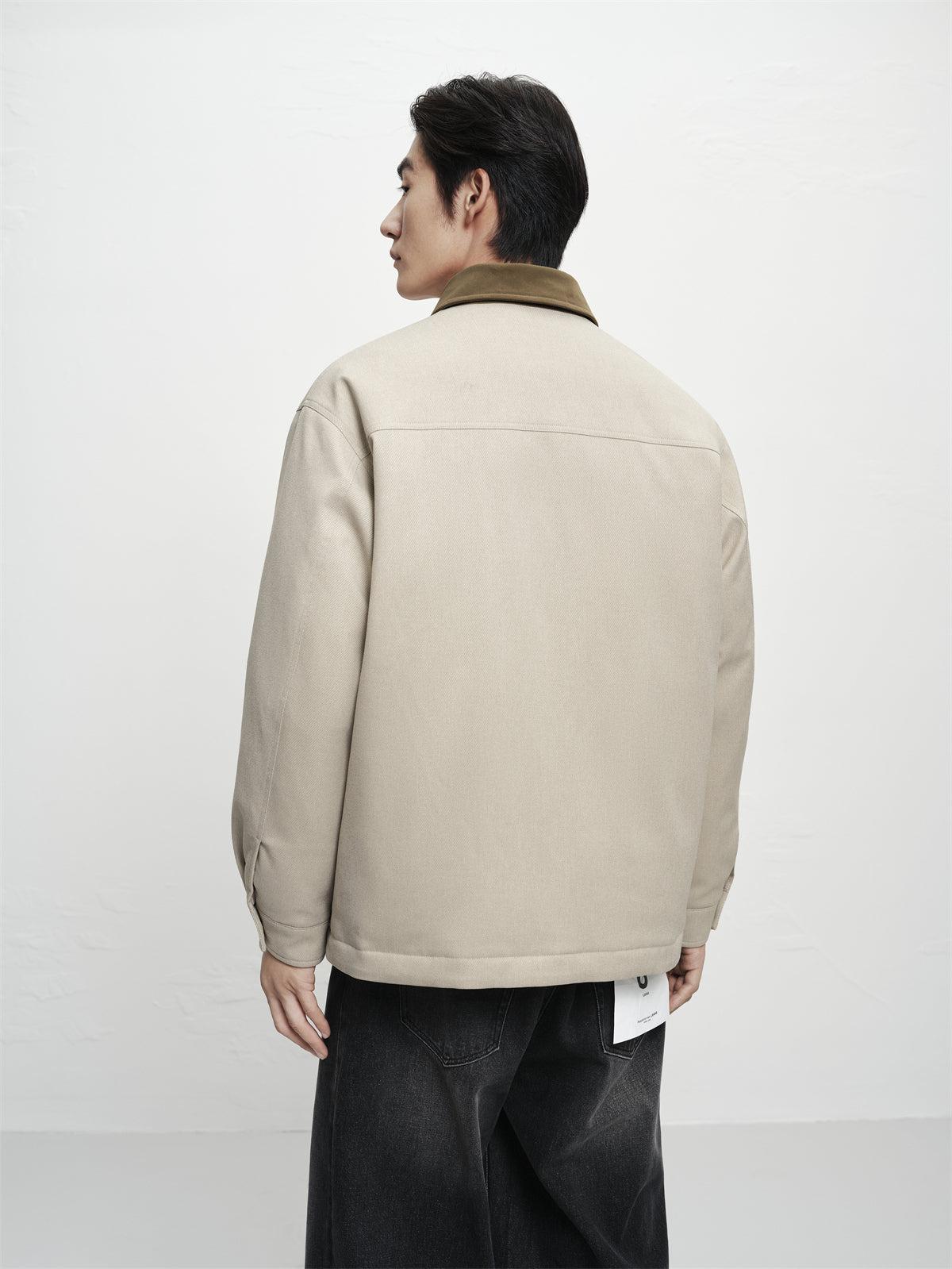 Men's Utility Down Jacket with Contrast Details