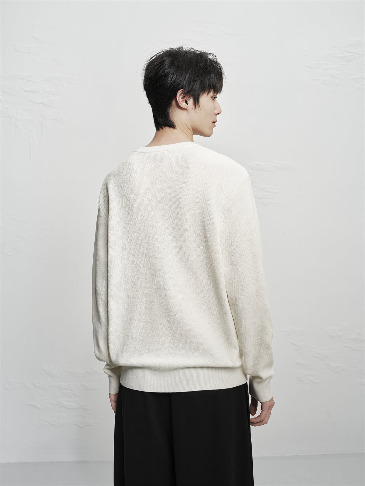 Men's Basic Chenille Textured Knit Sweater